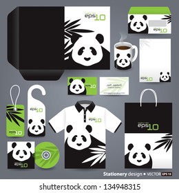 Stationery design set in vector format, Panda concept.