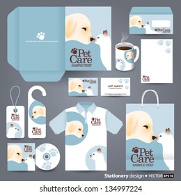 Stationery design set in vector format, Pet care concept.