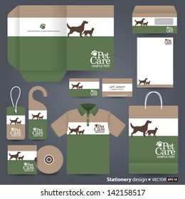 Stationery Design Set In Vector Format, Pet Care Concept.