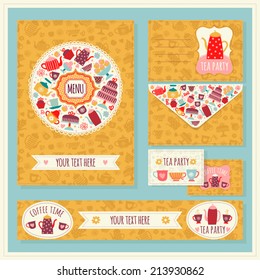 Stationery design set in vector format. Tea and coffee.