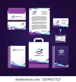 Stationery Design  Template, Creative simple modern business stationery design, 