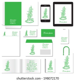 Stationery design template. Documentation for business. Can be used for coffee, tea houses, bars, cafes and other businesses related to coffee and other beverages.