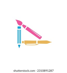 Stationery Design with Vector Concept. Suitable for Stationery Store Emblem.