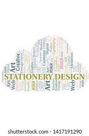 Stationery Design word cloud. Wordcloud made with text only.