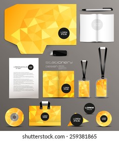 Stationery design-identity template-business-brochure-infographic-geometric-flat design