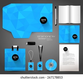 Stationery design-identity template-business-brochure-infographic-geometric-flat design