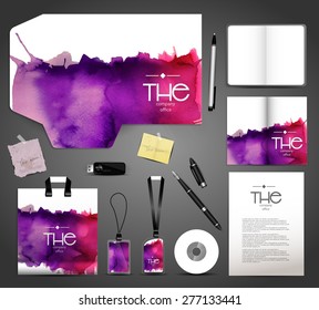 Stationery design-identity template-modern-elegant-geometric-color stain