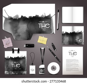 Stationery design-identity template-modern-elegant-geometric-color stain