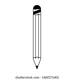 stationery draw wooden pencil cartoon vector illustration graphic design