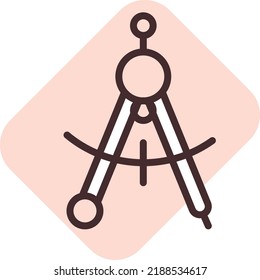 Stationery drawing compass, illustration, vector on a white background.