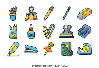 Stationery and drawing icons set,eps10