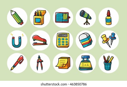 Stationery and drawing icons set,eps10