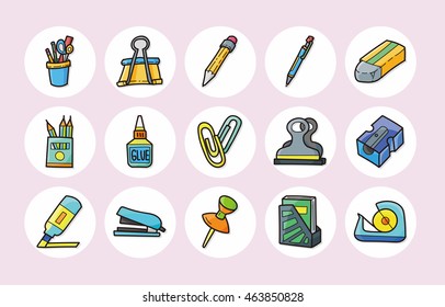 Stationery and drawing icons set,eps10