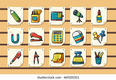 Stationery and drawing icons set,eps10