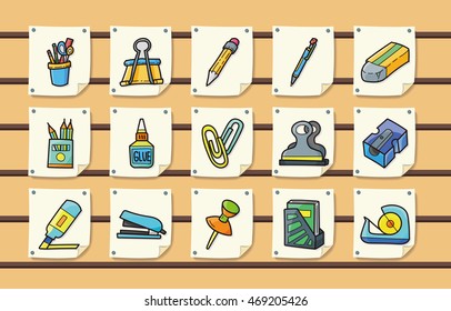 Stationery and drawing icons set,eps10