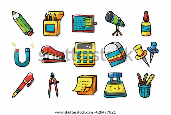 Stationery and drawing icons\
set,eps10