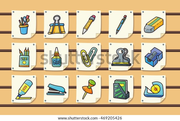 Stationery and drawing icons\
set,eps10