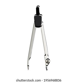 Stationery. Drawn compasses. Vector illustration.