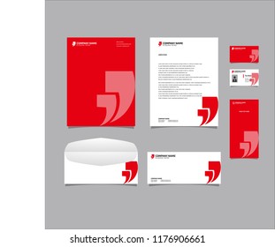 Stationery Editable Corporate identity template design with logo red color. Business set branding eps 10