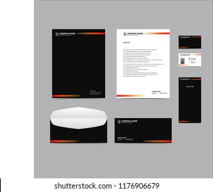 Stationery Editable Corporate identity template design with simple line arrow. Business set branding eps 10