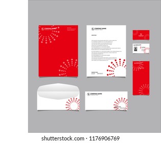 Stationery Editable Corporate identity template design with abstract dots circle red color. Business set branding eps 10