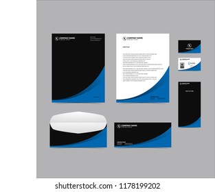 Stationery Editable Corporate identity template design blue color. Business set branding eps 10