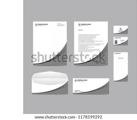 Stationery Editable Corporate identity template design grey color. Business set branding eps 10