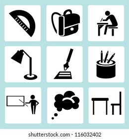 stationery, education icon set