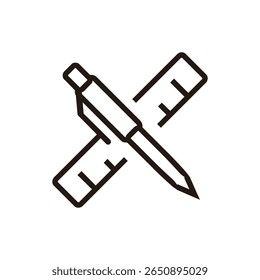 Stationery of Education and Learning web icons in line style. School, university, textbook, learning. Vector illustration.