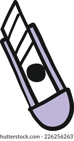 Stationery element hand draw doodle, cutter.