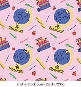 stationery elements seamless pattern design vector