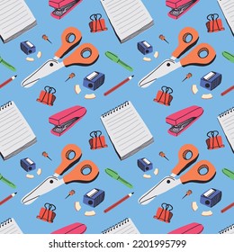 stationery elements seamless pattern design vector