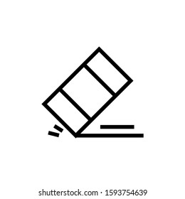 Stationery. Eraser icon vector design illustration in linear style on white background