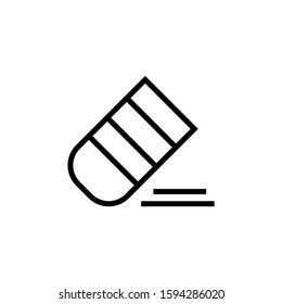 Stationery. Eraser icon vector design illustration in linear style on white background