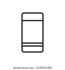 Stationery Eraser Outline Icon Vector Illustration