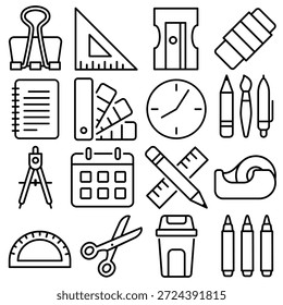 Estilo De Estrutura De Tópicos Do Conjunto De Ícones Do Stationery Essentials (Parte 3)