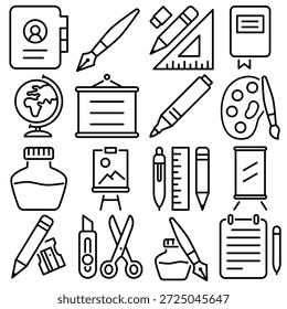 Estilo De Estrutura De Tópicos Do Conjunto De Ícones Do Stationery Essentials (Parte 5)