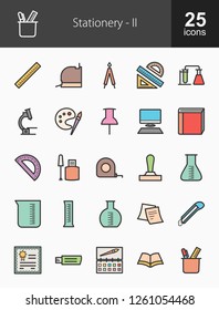 Stationery Filled Line Icons