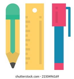 stationery flat color vector illustration