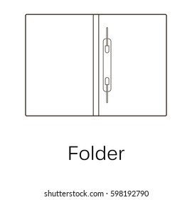 Stationery. Folder. Vector illustration. Isolates on white background. Icons