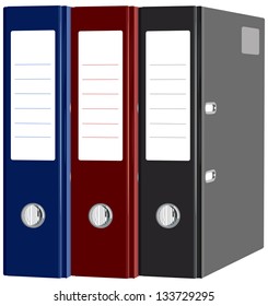 Stationery folders with documents isolated