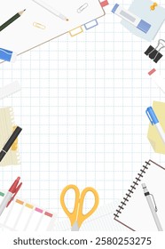 Stationery Frame, Background Material, Grid Background, Vertical
