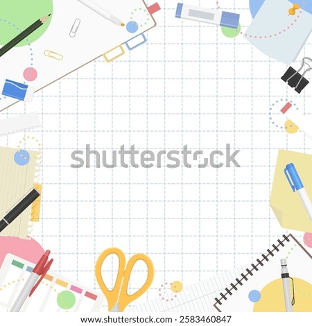 Stationery Frame, Background Material, Pop Design, Square Size, Grid Background