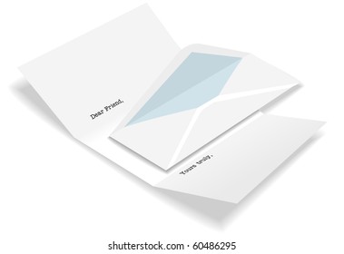 Stationery - a friendly open letter under an envelope.