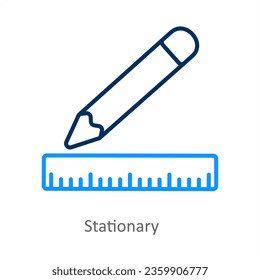 Stationery and geometry icon concept