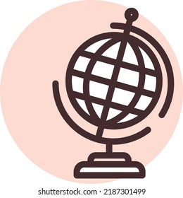 Stationery globus, illustration, vector on a white background.