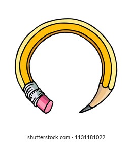 Stationery hand drawn vector doodle illustration blank frame. Bend graphite pencil border isolated over white. 