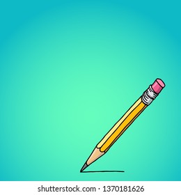 Stationery hand drawn vector doodle illustration blank frame. Graphite pencil border background.