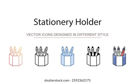 Stationery Holder icon design with white background stock illustration