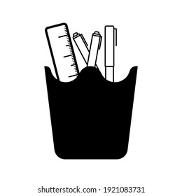 stationery holder icon with flat design